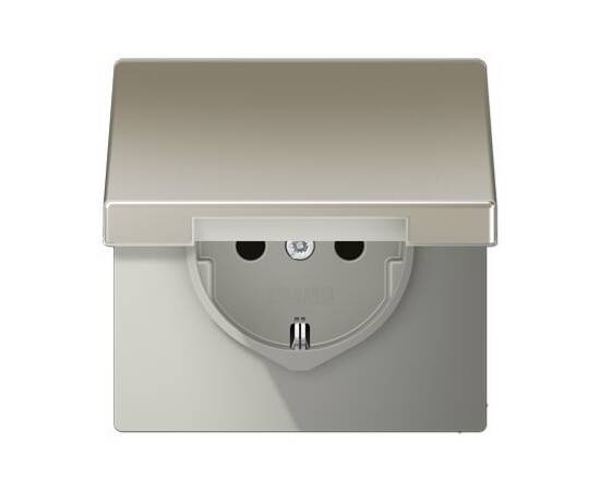 Розетка 2K+З cо шторками и крышкой Jung ES1520KIKL