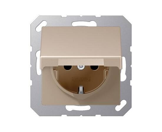 Розетка 2K+З с крышкой Jung A1520BFKLCH