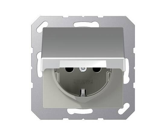 Розетка 2K+З cо шторками и крышкой Jung A1520BFKIKLAL