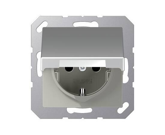 Розетка 2K+З с крышкой Jung A1520BFKLAL