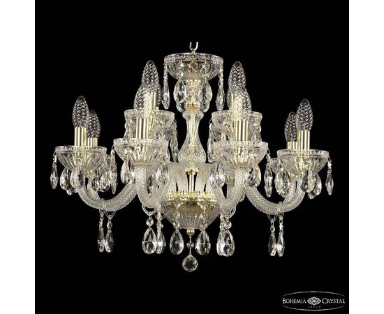 Подвесная люстра Bohemia Ivele Crystal 5417/8+4/195 G Clear/M-1G