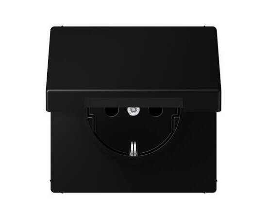Розетка Schuko с крышкой и шторками Jung LS1520BFKIKLSWM