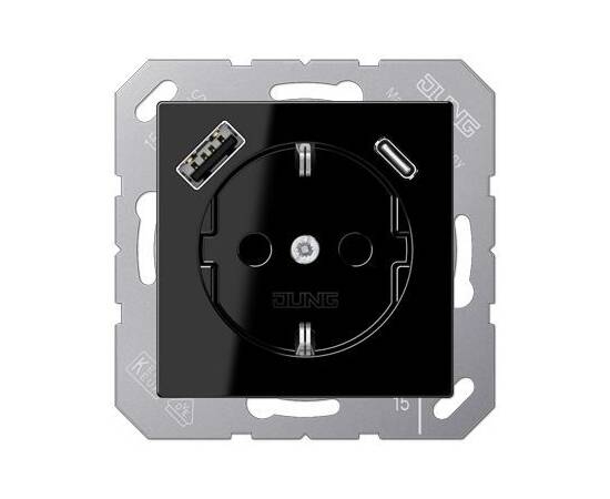 Розетка 2K+З USB Typ AC Jung A1520-15CASW