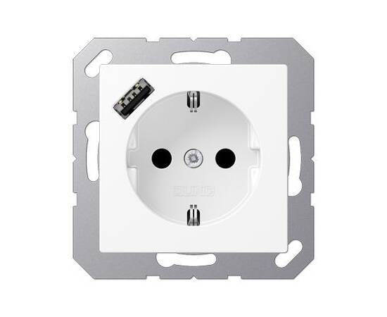 Розетка 2K+З Jung A1520-18AWWM