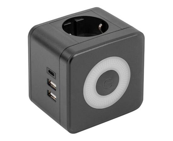 Разветвитель сетевой с выключателем Uniel S-GES2-16SBUC BLACK UL-00011246, изображение 2