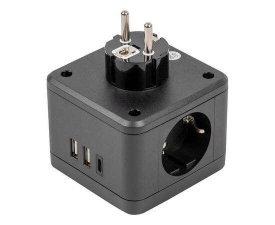 Разветвитель сетевой с выключателем Uniel S-GES2-16SBUC BLACK UL-00011246, изображение 3