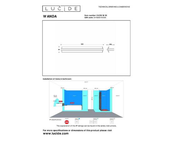 Настенный светильник Lucide Wanda 04212/18/30, изображение 2