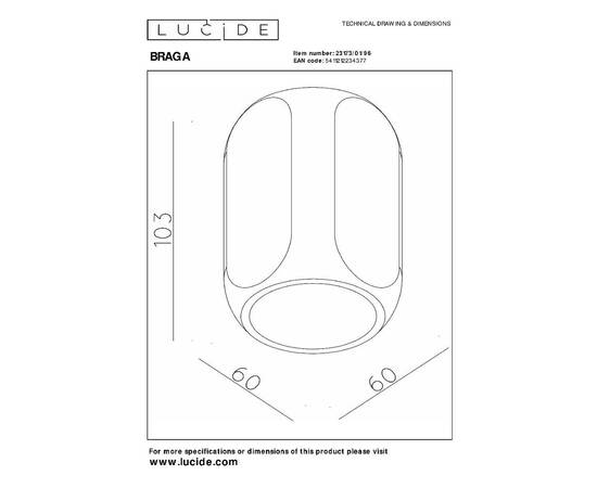 Потолочный светильник Lucide Braga 23173/01/96, изображение 2