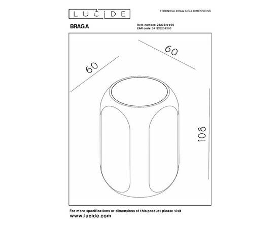 Потолочный светильник Lucide Braga 23273/01/96, изображение 2