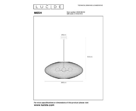 Подвесная люстра Lucide Mesh 21423/88/02, изображение 7