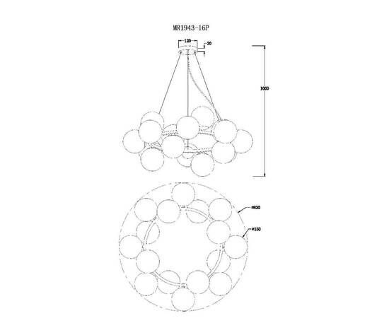 Подвесная люстра Myfar Aerton MR1943-16P, изображение 6