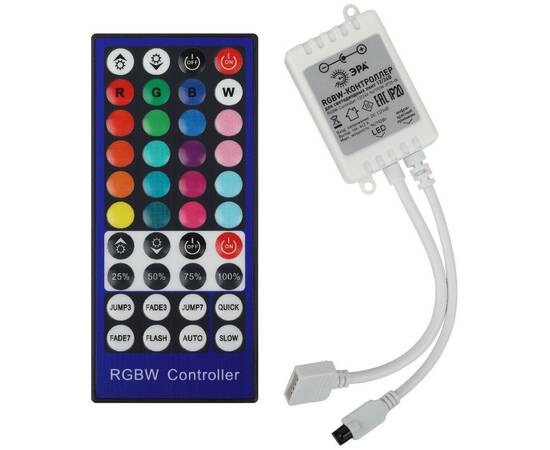 Контроллер с ИК пультом Эра RGBW-Controller-12/24V-96/192W-IP20-IR Б0061113