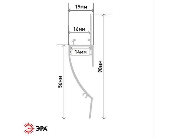 Комплект с анодированным профилем под штукатурку Эра 9818 Б0062845, изображение 2