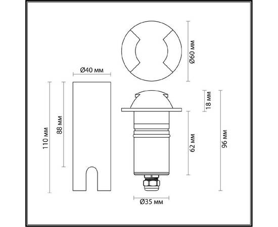 Грунтовый светильник Odeon Light Nature Wald 6662/2GL3, изображение 4