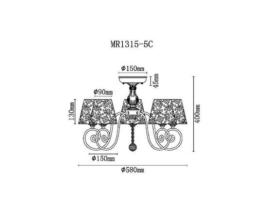 Потолочная люстра Myfar Luna MR1315-5C, изображение 5
