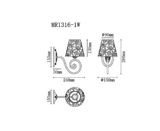 Бра Myfar Luna MR1316-1W, изображение 5