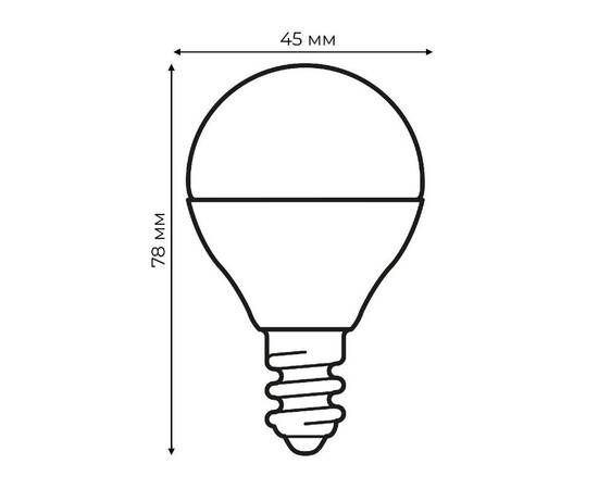 Лампа светодиодная Uniel LED-G45-6W/4000K/E14/FR/RA95 PLK01WH UL-00011182, изображение 5