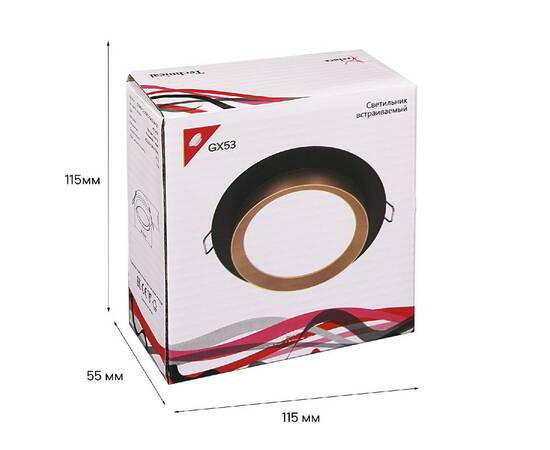 Встраиваемый светильник Reluce 53005-9.0-001RLD GX53 BK+GD, изображение 3