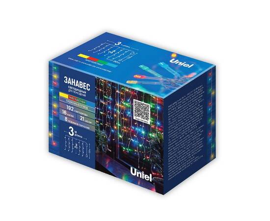 Гирлянда Занавес Uniel ULD-C3030-192/DTA MULTI IP20 UL-00012098, изображение 12