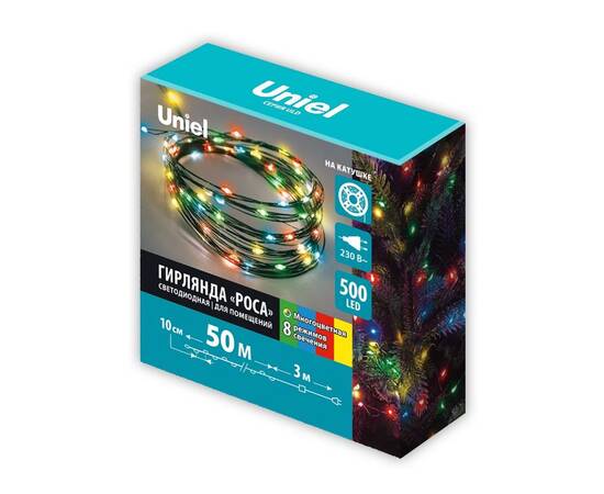 Гирлянда Роса Uniel ULD-S5000-500/DGA MULTI IP20 DEW UL-00012087, изображение 2