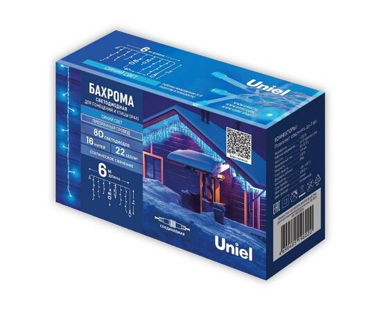 Гирлянда Бахрома Uniel ULD-B6006-080/STK BLUE IP44 UL-00012075, изображение 7