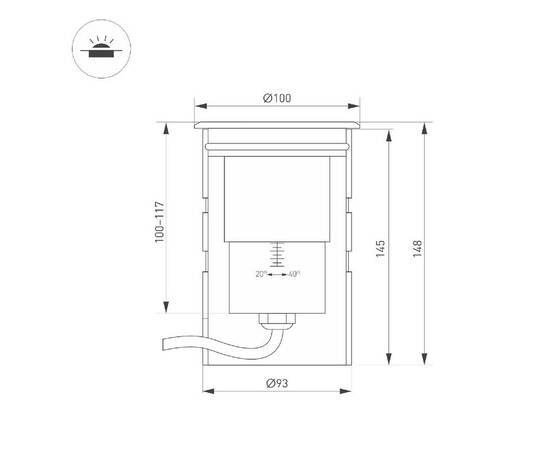 Грунтовый светильник Arlight ART-GROUND-ZOOM-R100-15W Warm3000 038172, изображение 2