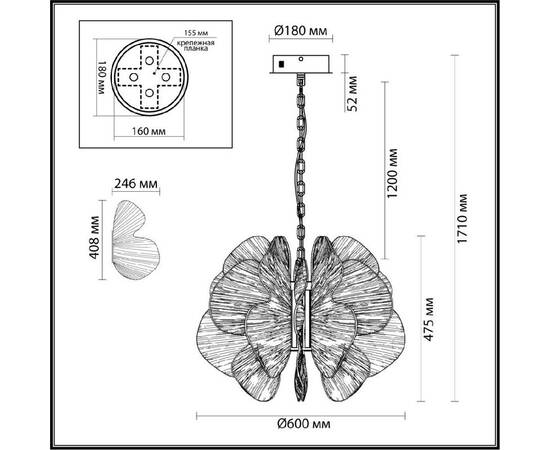 Подвесная люстра Odeon Light Siama L-vision 5089/80L, изображение 6