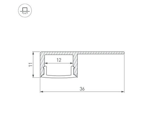 Алюминиевый профиль Arlight Arlight ARH-DECORE-S12-LINE-EDGE-3000 ANOD 052994, изображение 3
