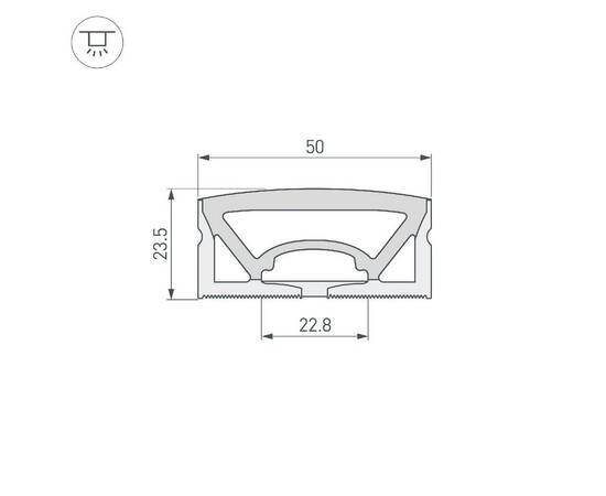 Силиконовый профиль Arlight WPH-FLEX-5025-TOP-S23-5m WHITE 049947, изображение 2