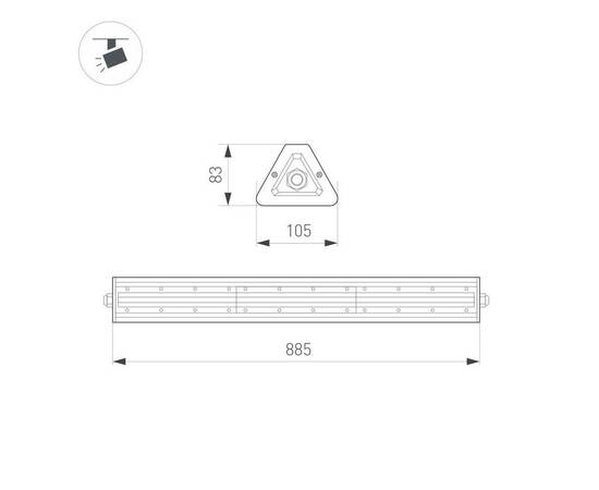 Линейный светильник Arlight SP-LAGERN-L885-150W Day4000 052038, изображение 3