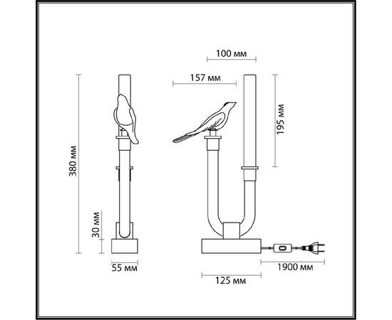 Настольная лампа Odeon Light Lark L-vision 5431/2TL, изображение 5