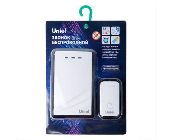 Беспроводной звонок Uniel UDB-017W-R1T1-38S-150M-WH/BL UL-00011373