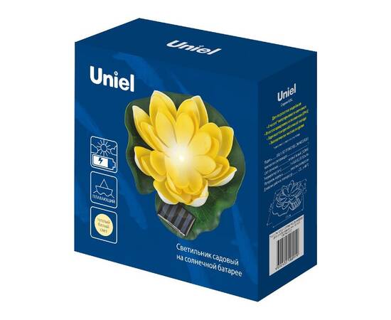 Светильник на солнечной батарее Uniel USL-S-827/PT060 YELLOW WATERLILY UL-00011600