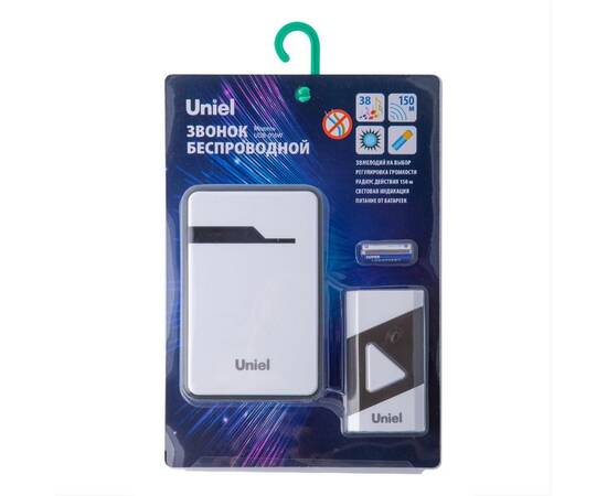 Беспроводной звонок Uniel UDB-016W-R1T1-38S-150M-WH/BL UL-00011371