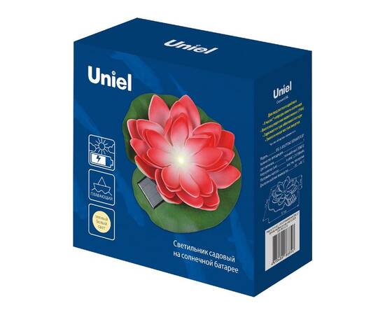 Светильник на солнечной батарее Uniel USL-S-826/PT060 RED WATERLILY UL-00011599