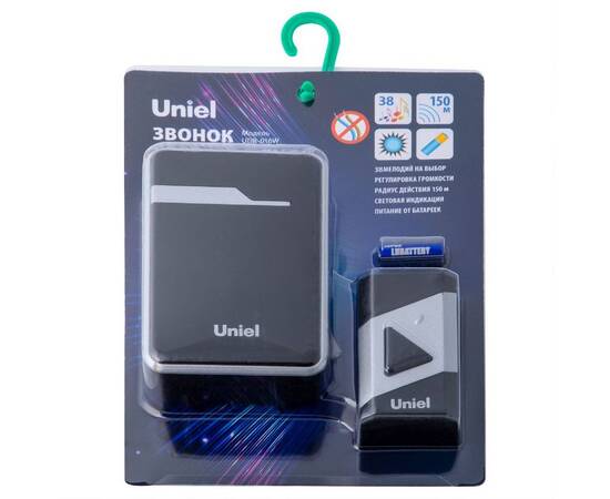Беспроводной звонок Uniel UDB-016W-R1T1-38S-150M-BL/SL UL-00011372