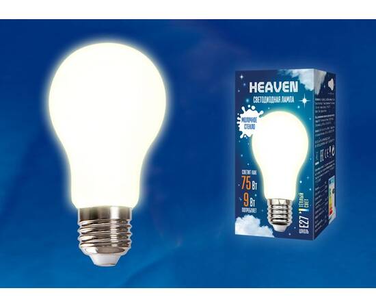 Лампа светодиодная Uniel LED-A60-9W/3000K/E27/FR GLH01WH UL-00004841