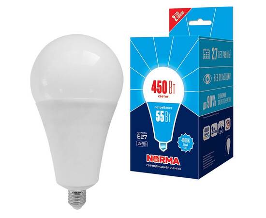 Лампа светодиодная Volpe Norma LED-A140-55W/4000K/E27/FR/NR картон UL-00005614
