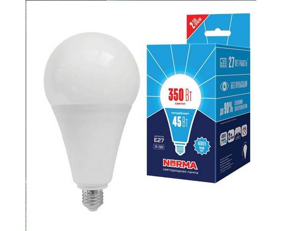 Лампа светодиодная Volpe Norma LED-A120-45W/4000K/E27/FR/NR картон UL-00005611