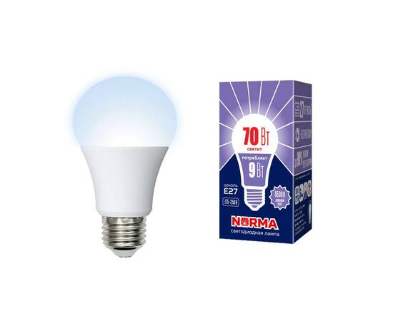Лампа светодиодная Volpe Norma LED-A60-9W/6500K/E27/FR/NR картон UL-00005624