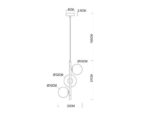 Подвесной светильник Arte Lamp Gemini A2243SP-3BK, изображение 3