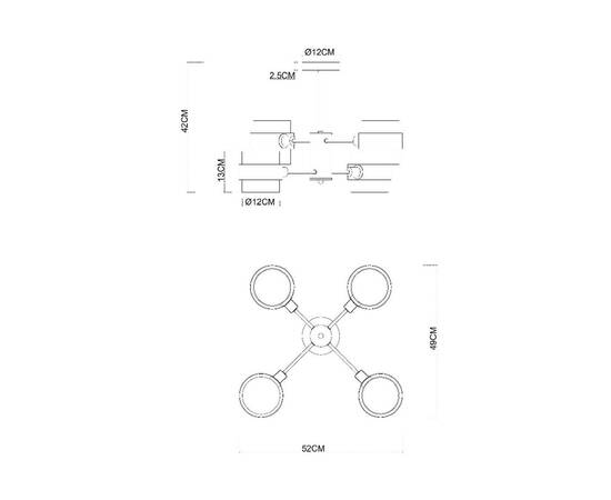 Люстра на штанге Arte Lamp Carlo A8205SP-4BK, изображение 3