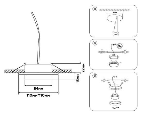 Встраиваемый светильник Ambrella Light Techno Spot GX53 Acrylic tech TN5232, изображение 7