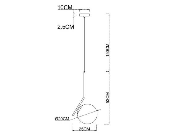 Подвесной светильник Arte Lamp Bolla-unica A1923SP-1BK, изображение 3