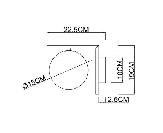 Бра Arte Lamp Bolla-unica A1924AP-1BK, изображение 3