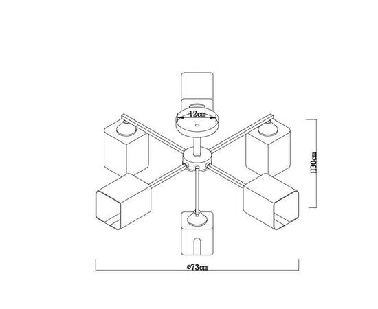 Люстра на штанге Arte Lamp Merci A4185PL-6BK, изображение 3