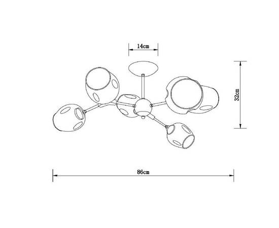 Люстра на штанге Arte Lamp Seppia A4211PL-6BK, изображение 3