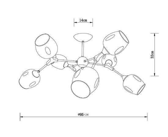 Люстра на штанге Arte Lamp Seppia A4211PL-8BK, изображение 3