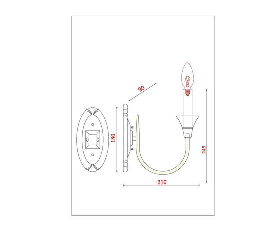 Бра Arte Lamp Collinetta A4094AP-1PB, изображение 2