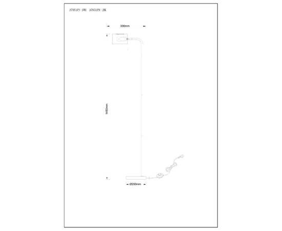 Торшер Arte Lamp Sebastian A7051PN-1WH, изображение 3